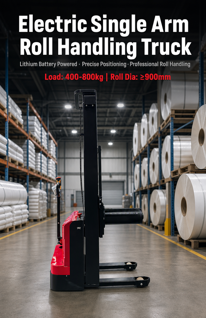 Electric Roll Material Lifting & Handling Truck for Battery Electrode Roll Transportation