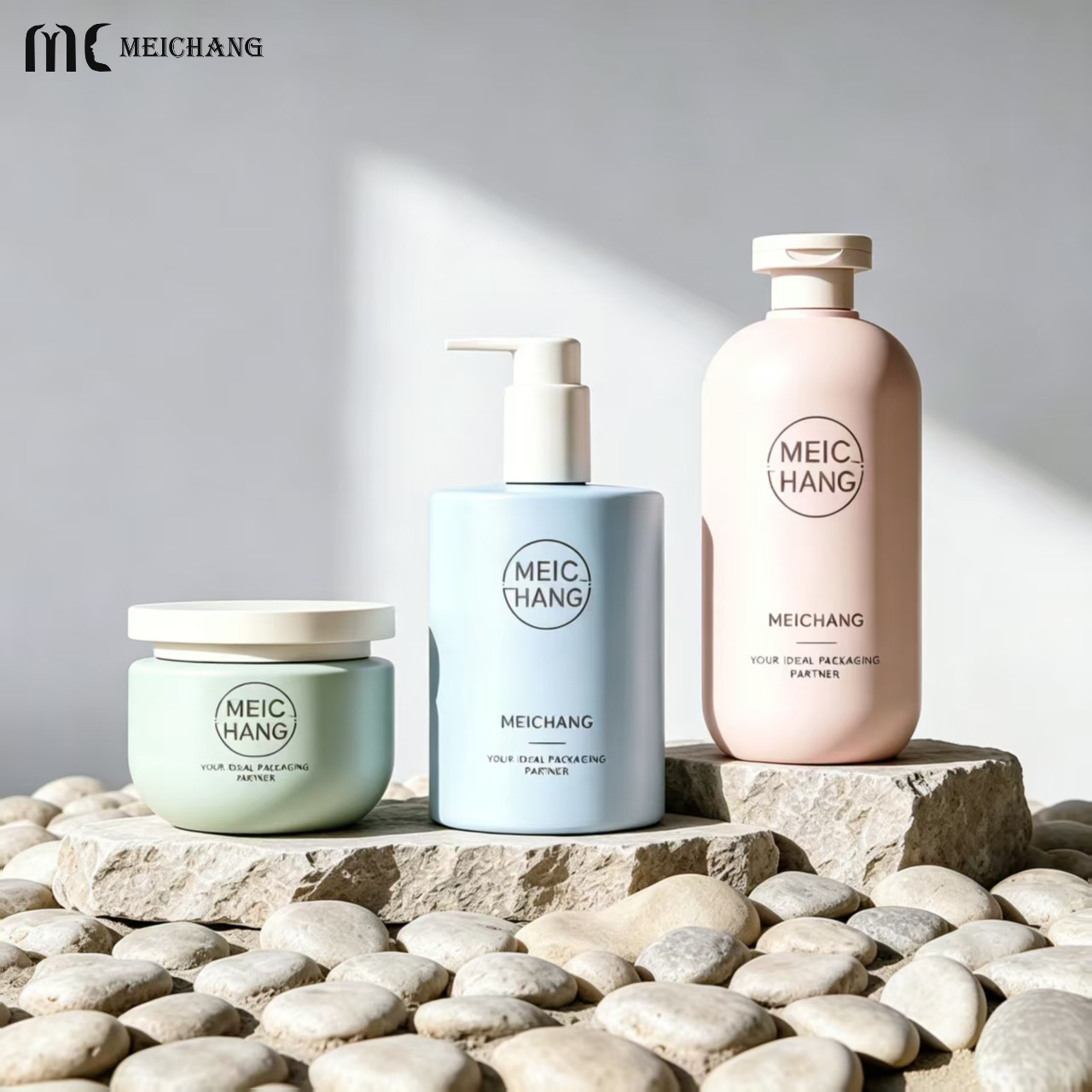 250/400/500ml Refillable PE Hair Care Packaging Set – Cylindrical Pump Bottle & Wide-Mouth Hair Mask Jar(MC-335)