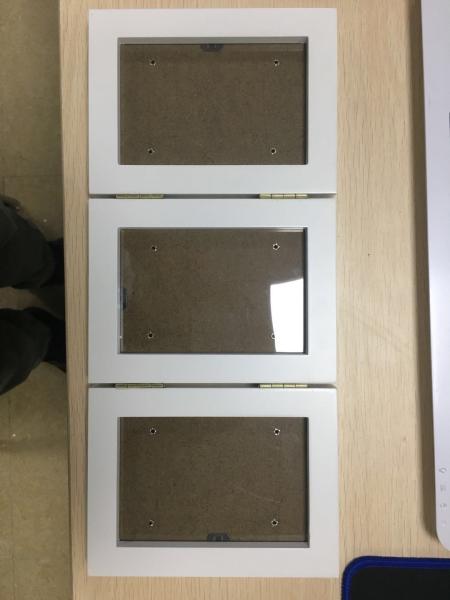 Small Acrylic Cover Baby Clay Frame , White Baby Photo Frame Hand Foot Clay Impression