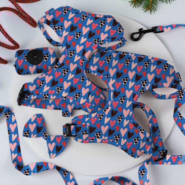 Neoprene Breathable Dog Walking Kit Flora Puppy Leashes Harnesses