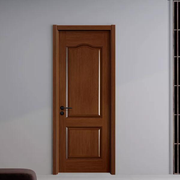 Solid Teak Wood MDF Laminated Panel Veneer Melamine Door Others Front Room Wooden Interior Doors House Design With Smart Lock