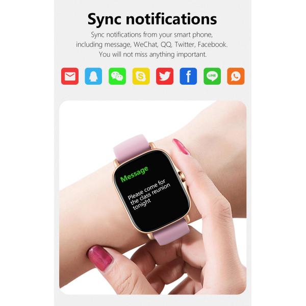 Full Touch Screen Women Men CT02 Smart Watch Square Shape 240x280 IPS