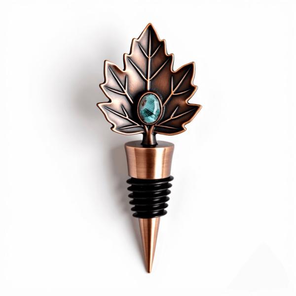 3D Die Struck Design Bouchon de vin en laiton ancien