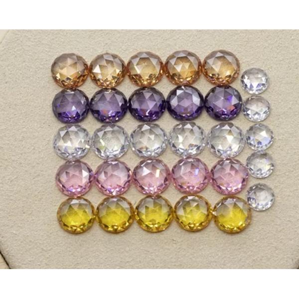 Розовый рез кубический цирконий моссанит круглый бриллиантовый рез драгоценный камень тепловая обработка применяется