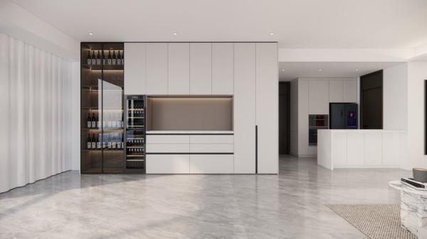 Fadior Stainless Steel Wine Cabinet And Sideboard With Integrated Wine Cooler