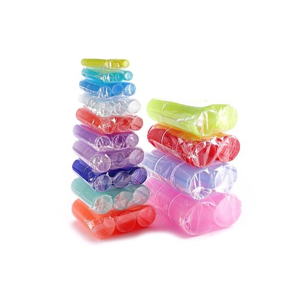 Self-Grip Plastic Hair Roller Volumizing Hook Hair Rollers Set Pink for Velcro Curlers for Short Medium Hair