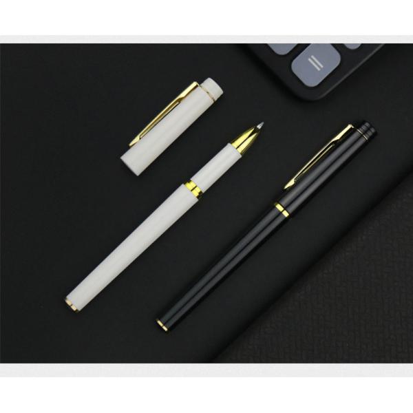 Pluma de firma de negocios 0.5mm grabado con logotipo Pluma de plástico neutral Regalo