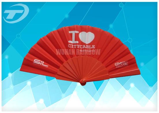 Plastic + Polyester Fabric 23cm Personalized Hand Fans Business Gifts