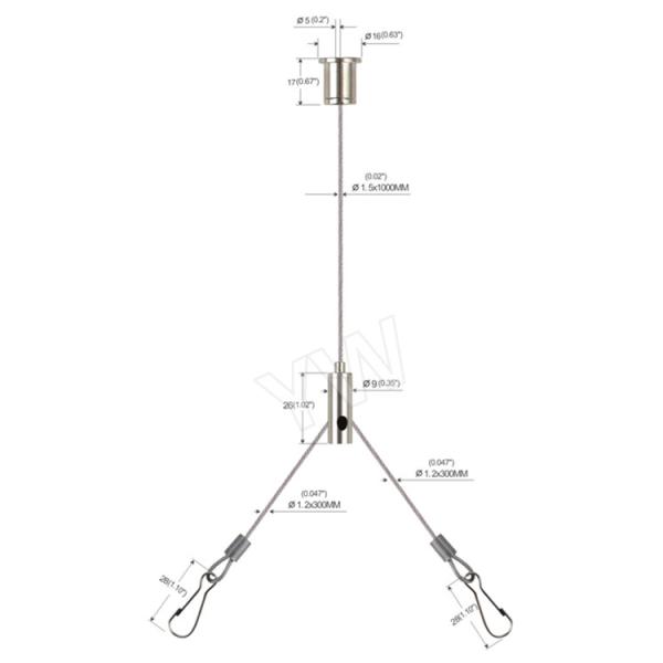 Y - Напечатайте перекрестные наборы подвеса кабеля с зажимами приложил свет панели СИД 600мм кс 600мм
