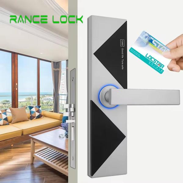 Stainless Steel Electronic Door Handle Lock Black Wireless Door Lock