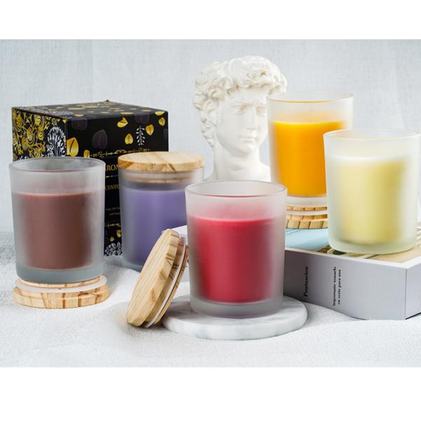 Large Pillar Glass Jar Scented Candle Scented Soy Wax Candles For Meditation Gift