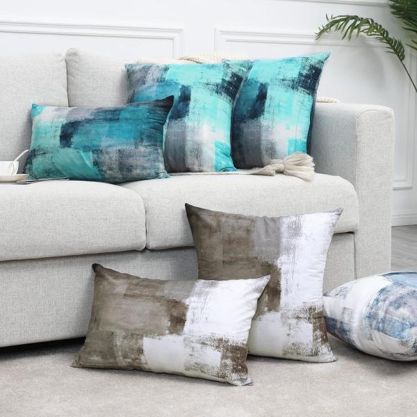 Set of 2 brown art pieces Contemporary decor Gray Home decor Hug pillowcase Pillow case 18X18 inches