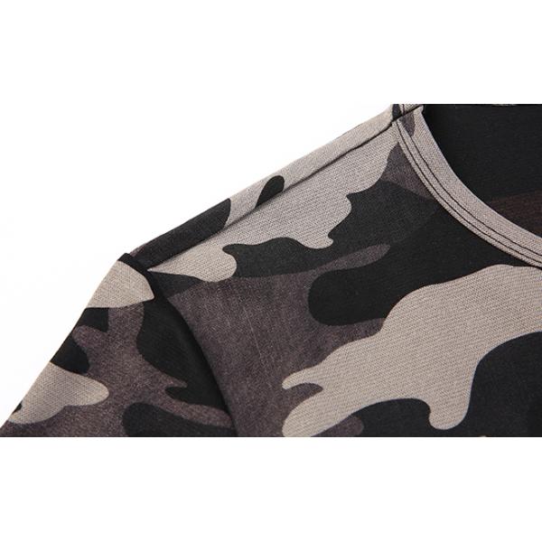 Summer Cotton Camo Print T Shirt , Men Casual Short Sleeve Vest