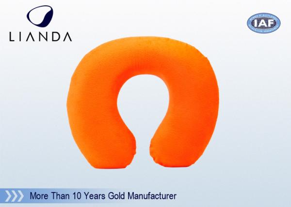 Orange Travel Neck Pillow Embroidery Memory Foam For Car Flight