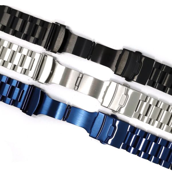 Black Screw-on Stainless Steel Watch Band