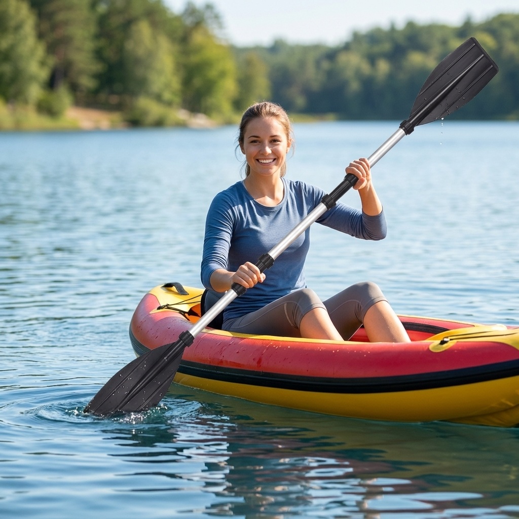 Paddle Wholesale Outdoor Water Sports Aluminum Alloy Rowing Paddle Kayak Inflatable Boat Hand-cranked Thickened Oar Paddleboard