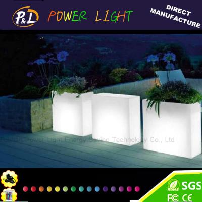 Outdoor Furniture Decorative Waterproof Illuminated LED Plastic Pot