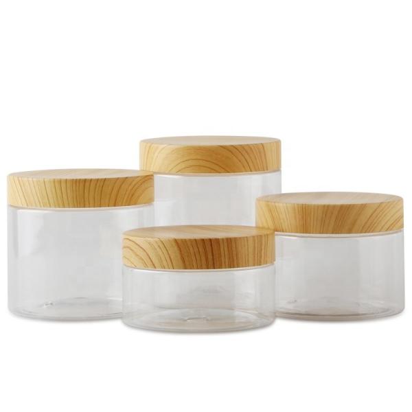 Frascos acrílicos geados do círculo cosmético com tampas de bambu 7g-10g