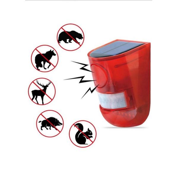 5V*80mAh Polysilicon Solar LED Fence Lights 24 Hours Silent Alarm