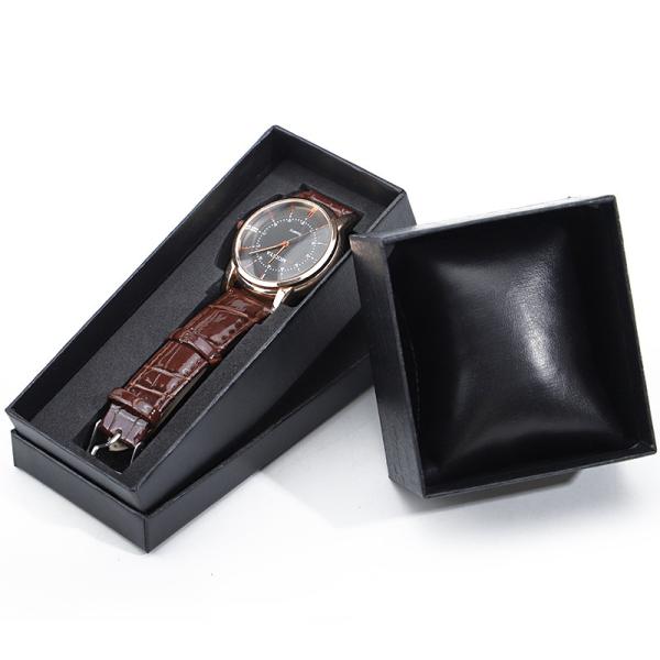 Linen Texture Noble Soft PU Leather Watch Packaging Case Luxury Storage Box