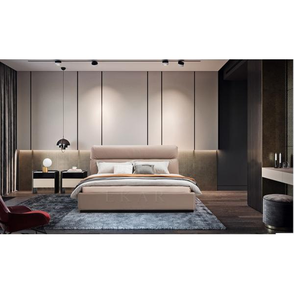 Modern Italian Design Bedroom Furniture Leather 1.8m King Size Bed Bedding Set