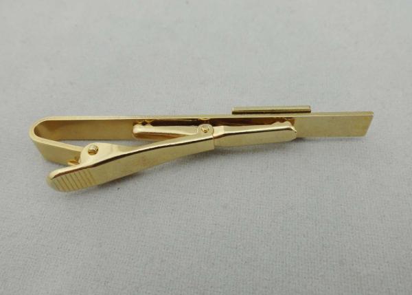 15 mm Gold Plating Personalized Tie Bar , 1 Inch Custom Copper For Mens