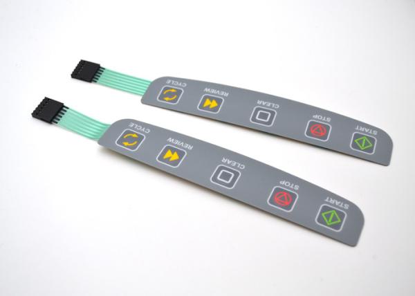 Interruptor de membrana tátil da abóbada do metal de cinco botões com o conector do circuito de 1.54mm