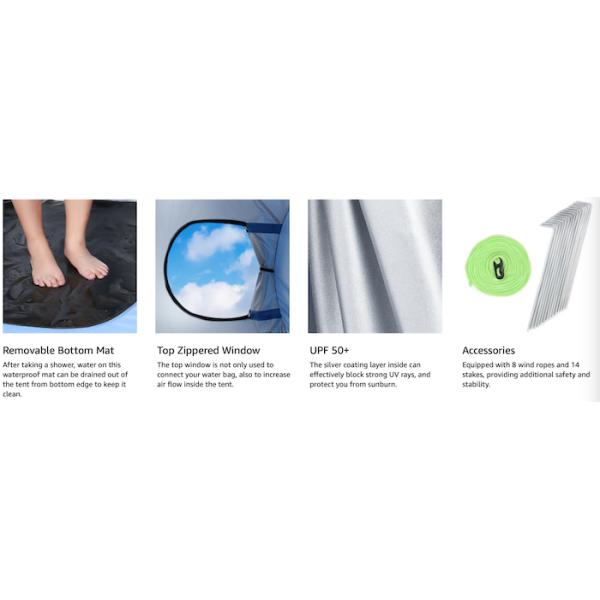 94.5*47.2*74.8 дюймов водонепроницаемые голубые полиэстерные 190T всплывающие шатры с полным покрытием и мгновенной установкой