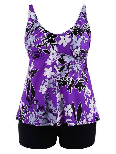 2018 New Plus Size One piece Swimsuit Floral Print Swimsuit Women Push up with