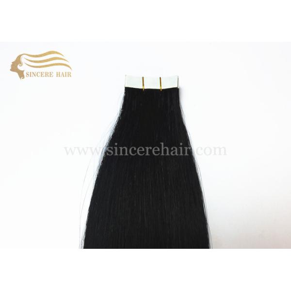 20 Inch Black Straight Double Drawn Seamless Tape In Remy Human Hair Extensions for sale