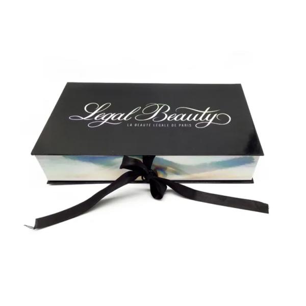 High End Luxury Laser Paper Hair Extension Packaging Gift Boxes with Ribbon Bow