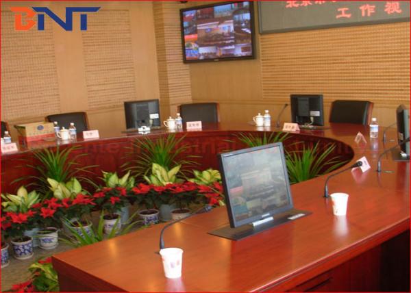 La elevación motorizada del monitor de computadora, surge el levantador del equipo de escritorio