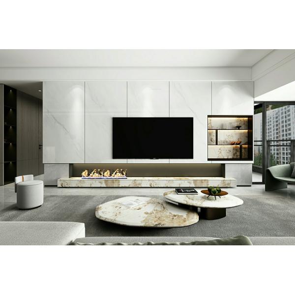 White Polished Glazed Porcelain Tile 900x1800mm Non-Slip Floor