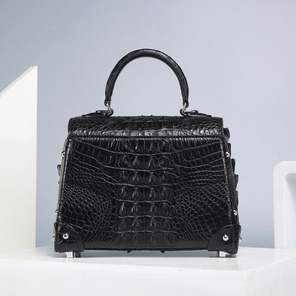 Fashion Designer Genuine Crocodile Skin Female Small Purse Studs Handbag Exotic Alligator Leather Lady Shoulder Bag