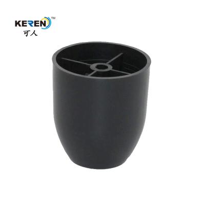 KR-G0118 Black Plastic Bed Frame Feet , Bed Frame Glide Feet Pad 77mm Height