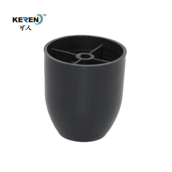 KR-G0118 Black Plastic Bed Frame Feet , Bed Frame Glide Feet Pad 77mm Height