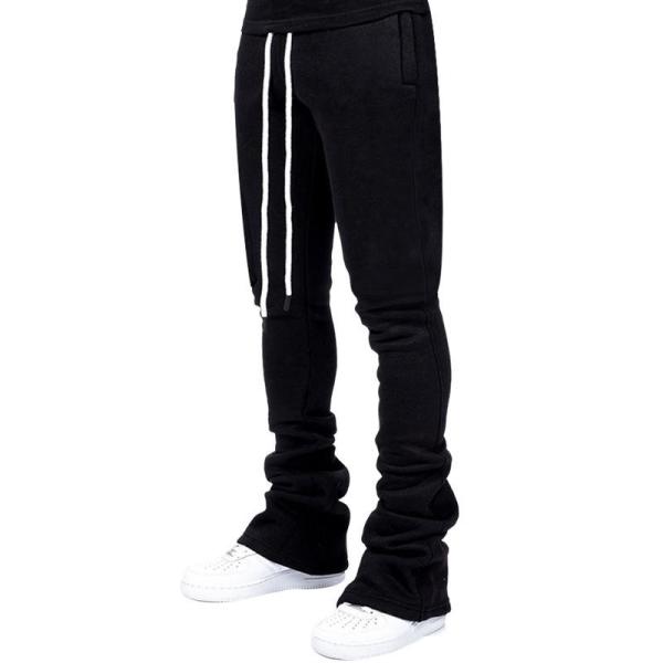 Factory Price Street Wear Soft Cotton Stacked Flared Sweatpants Solid Color Sweat Pants For Men