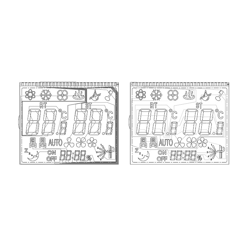 HTN High Brightness Segmented LCD Display for Over-Temperature Thermostat,segment lcd display,segment lcd