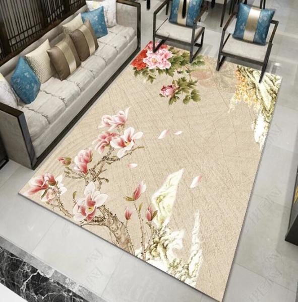 Washable Polyester Fiber Classic Bedroom Floor Carpets Rectangle Living Room Floor Carpets