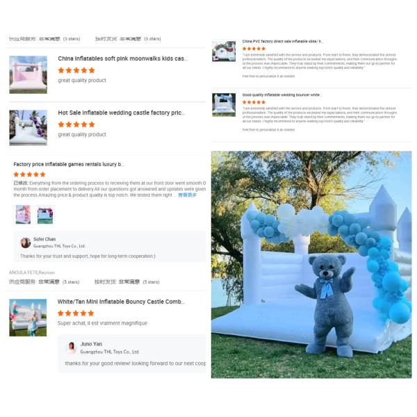 Горячая продажа Белый скачок Дом Пастель Прыжки Свадьба Скачок Замок Баллоны