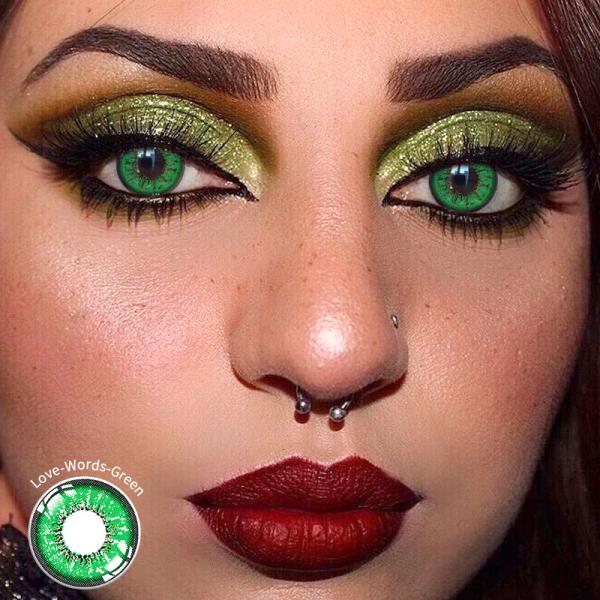 CE0197 естественные ежегодные вспыльчивые зеленые тоны контактных линзов 3