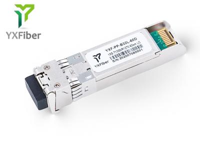 Transceptor ótico do módulo da fibra Tx1330nm Rx1279nm 60km SMF LC DDM 10G SFP+ de SMF