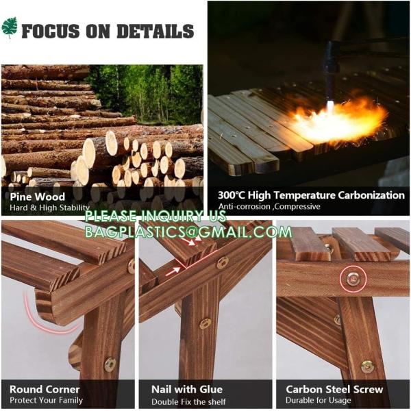 Wood Plant Stand Ladder Plant Shelf, Flower Pot Display Rack Freestanding Planter Holder for Organizer Multiple