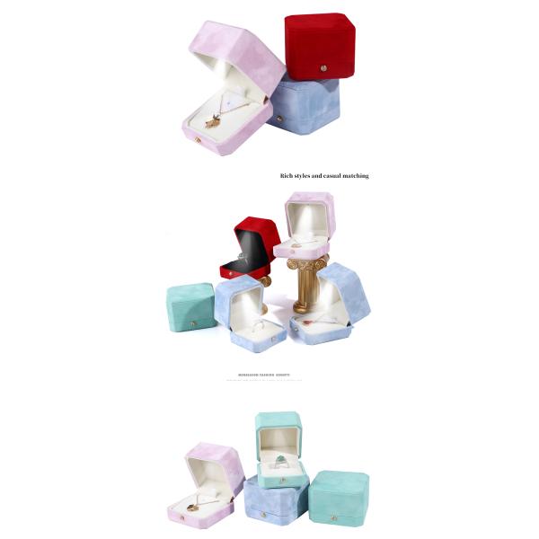 Logo du client Boîte à bijoux à boîtes de bijoux en or à flane bleu octogonal