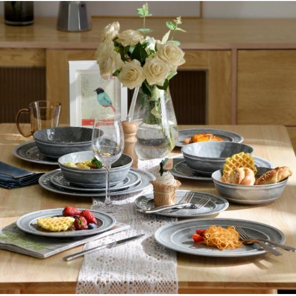 Melamine Dinnerware Sets, Plates and Bowls Sets, 12Pcs Dinnerware Sets for 4 Dish Set for Camping Indoor and Outdoor Use