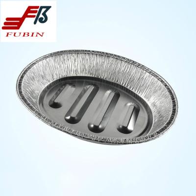 One Time Use Oval Foil Trays 8011 Aluminium Foil Food Container