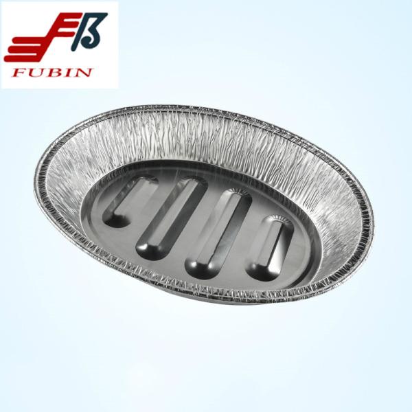 One Time Use Oval Foil Trays 8011 Aluminium Foil Food Container