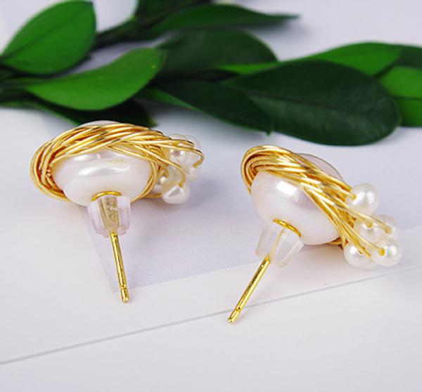 Pearl Earring Set Metal Gold Plated Dangle Earrings Heart Butterfly Hoop Earring Geometric Fashion Pearl Earring Jewelry