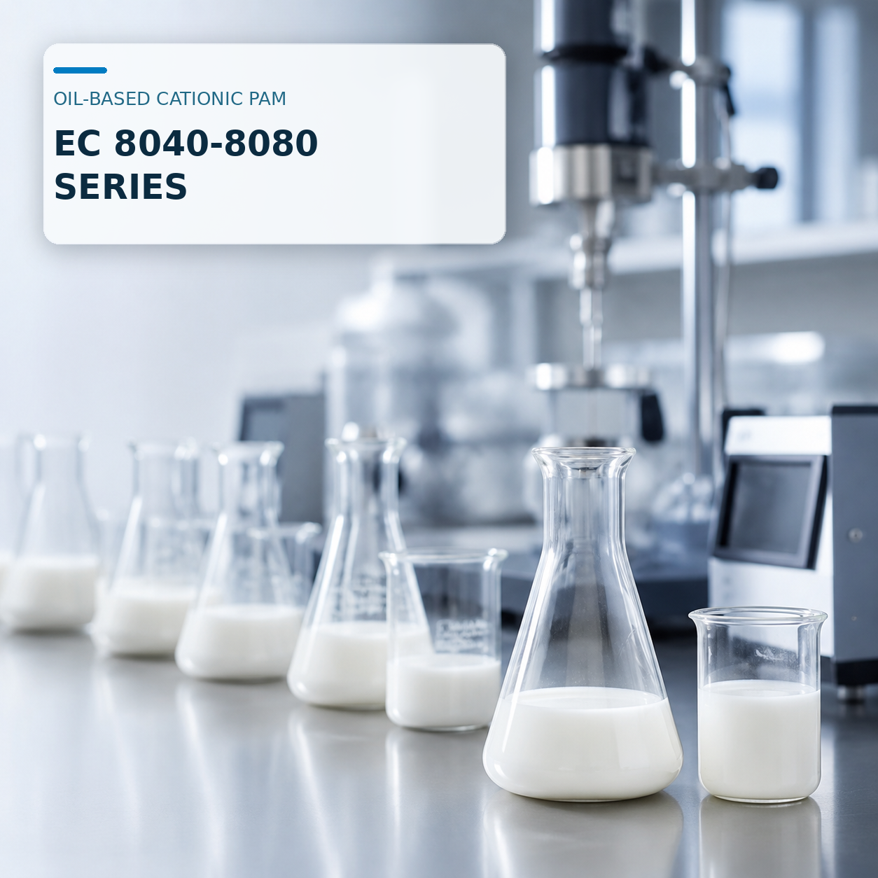 Blufloc EC 8040 to EC 8080 High Molecular Weight Water-Based Cationic Polyacrylamide Emulsion with High to Very-High Charge