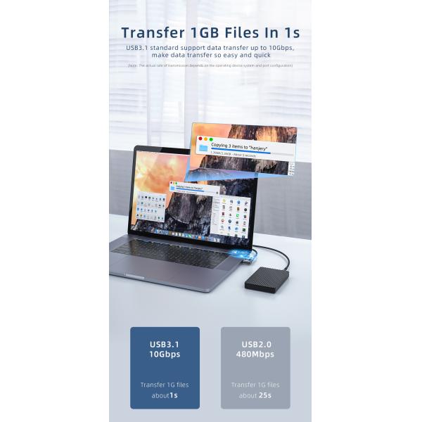 Essager 2021 7-Turn Magnetic 24 Pin Type C OTG USB 3.0 Adapter Support 100W Fast Charge  USB 3.1 Data Transfer OTG USB Adapter